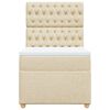 vidaXL Box spring postelja z vzmetnico krem 90x200 cm blago
