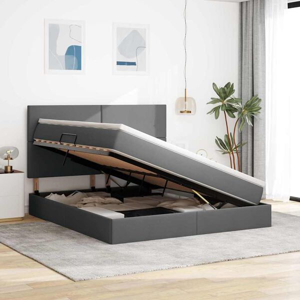 vidaXL Postelja z dodatnim prostorom za shranjevanje in vzmetnico