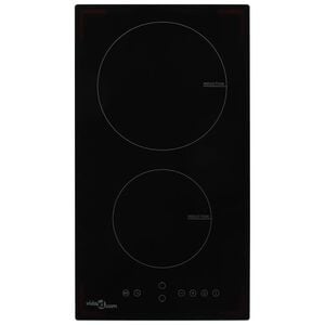 vidaXL Indukcijska plo&scaron;ča z 2 gorilnikoma steklo 3500 W