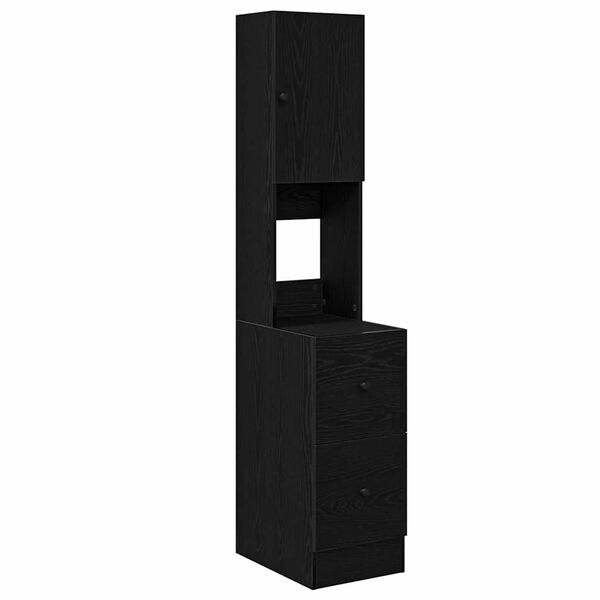 vidaXL Kuhinjska omarica s predalom Črna Orehovina 32 x 50 x 180 cm