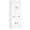 vidaXL Visoka omara bela 69,5x34x180 cm inženirski les