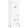 vidaXL Visoka omara bela 69,5x34x180 cm inženirski les