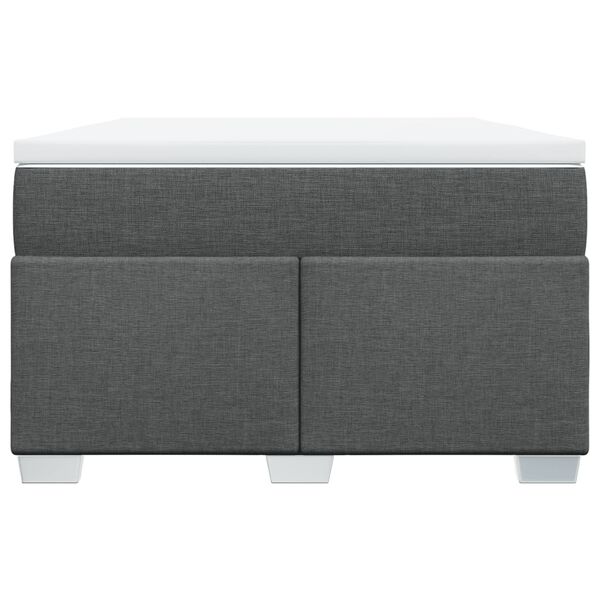 vidaXL Box spring postelja z vzmetnico temno siva 120x200 cm blago