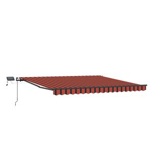 vidaXL Vlečna tenda oranžna in rjava 450 &times; 300 cm Tkanina in aluminij