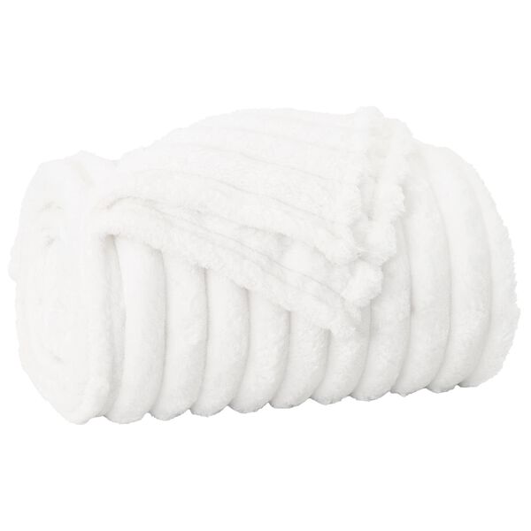 vidaXL Odeja Bela 240 x 220 cm Flis