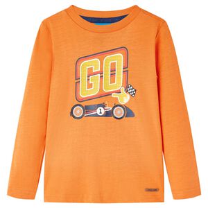 Otro&scaron;ka majica z dolgimi rokavi temno oranžna 92
