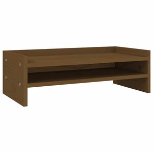 vidaXL Stojalo za zaslon medeno rjavo 50x24x16 cm trdna borovina