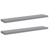 vidaXL Stenske police 2 kosa sive 120x23,5x3,8 cm MDF