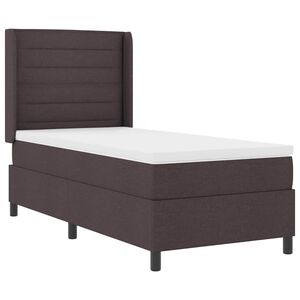 vidaXL LED Box Spring Postelja Temno rjava 80 x 200 cm blago