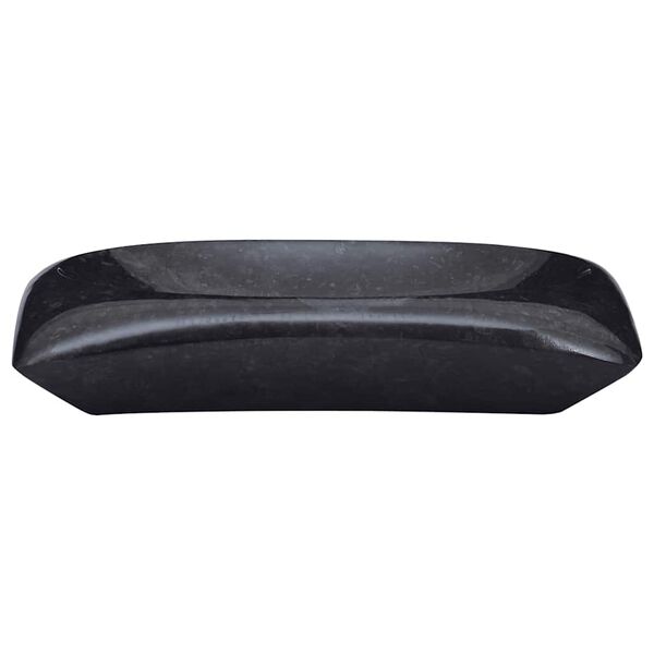 vidaXL Umivalnik črn 50x35x10 cm marmor