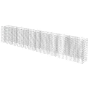 vidaXL Visoka greda gabion pocinkano jeklo 540x50x100 cm