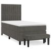 vidaXL Box spring postelja z vzmetnico temno siva 90x200 cm žamet