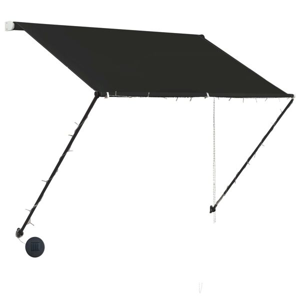 vidaXL Zložljiva tenda z LED lučmi 150x150 cm antracitna