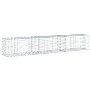 vidaXL Gabionska ko&scaron;ara s pokrovom 300x50x50 cm pocinkano železo