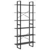 vidaXL Visoka omara siva 100x30x210 cm trdna borovina