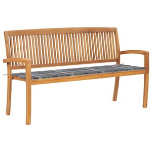 vidaXL Vrtna klop z blazino 159 cm trdna tikovina