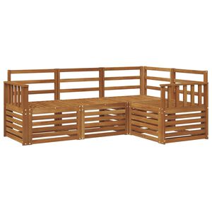 vidaXL Sedežne garniture 4 pcs Naravna Masiven les akacije