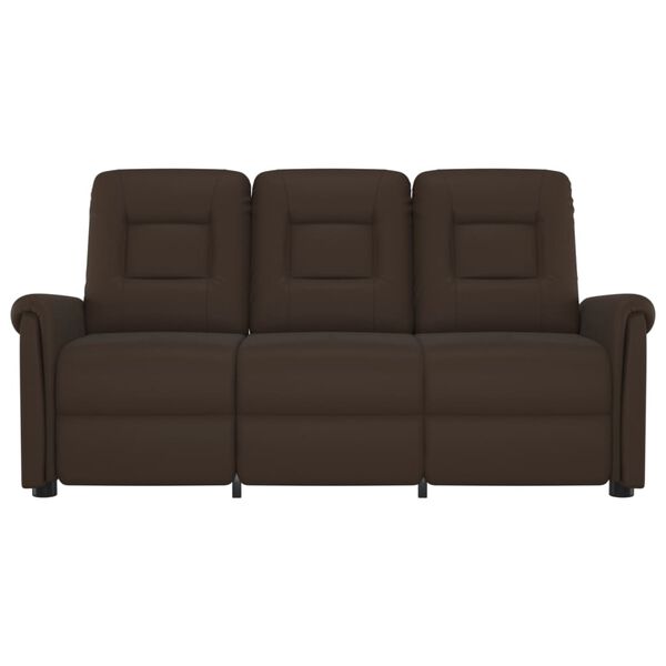 vidaXL Masažni trosed rjavo umetno usnje