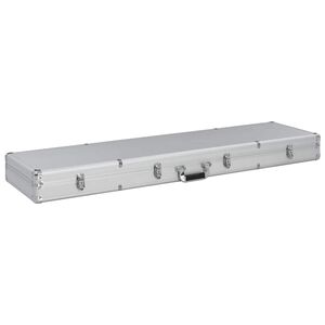 vidaXL Kovček za pi&scaron;tolo srebrn 134x35x12 cm aluminij