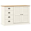 vidaXL Komoda s predali VIGO 113x40x75 cm bela trdna borovina