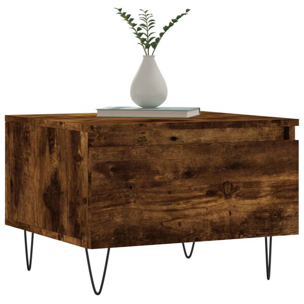 vidaXL Klubska mizica 2 kosa dimljeni hrast 50x46x35 cm inženirski les