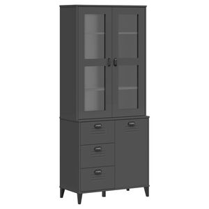 vidaXL Visoka omara VIKEN antracitno siva 80x40x190 cm trdna borovina