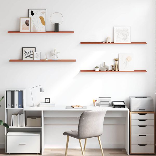 vidaXL Stenska polica 4 pcs Rdeča 115 x 9 x 3 cm Konstruiran les