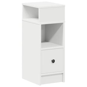 vidaXL Nočna omarica z predalom bela 25x31x66 cm