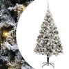 vidaXL Umestno božično drevo Bela 180 cm PVC, jeklo in plastika