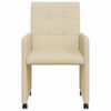 vidaXL Jedilni stoli s kolesi 2 pcs krema 58 x 65 x 94 cm blago