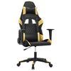 vidaXL Gaming stol črno in zlato umetno usnje