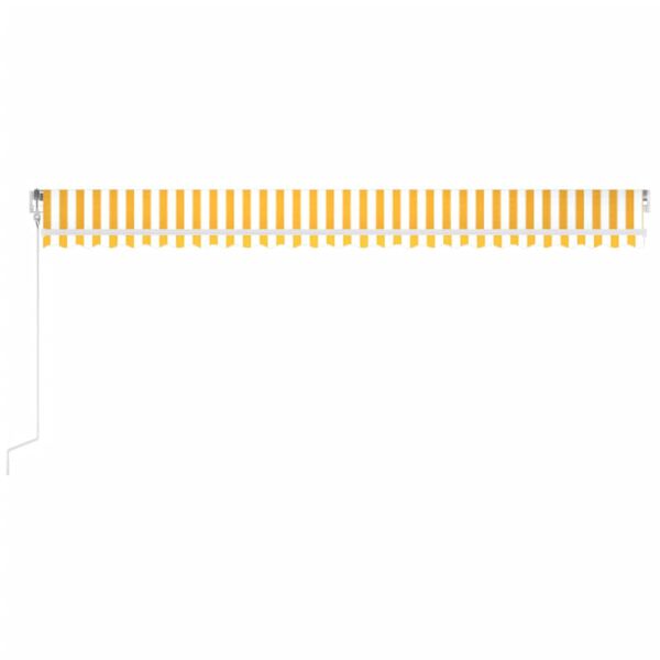 vidaXL Avtomatska tenda LED + senzor 600x350 cm rumeno/bela