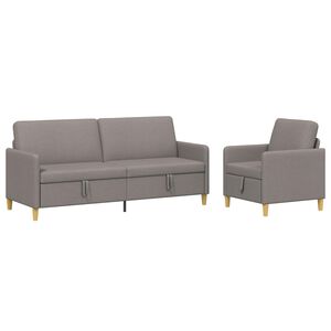 vidaXL Sofa set z shrambo 2 kos Taupe Poliester