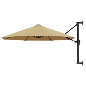 vidaXL Stenski senčnik s kovinskim drogom 300 cm taupe