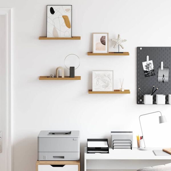 vidaXL Stenska polica s polico 4 pcs Bež 40 x 9 x 3 cm Konstruiran les