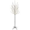 vidaXL LED božično drevesce Črna 47 x 210 cm Jeklo 180 LED