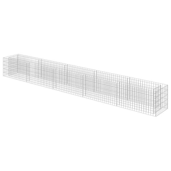vidaXL Visoka greda gabion pocinkano jeklo 450x50x50 cm
