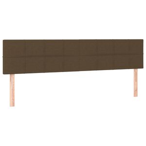 vidaXL Posteljno vzglavje temno rjava 200x5x78/88 cm blago