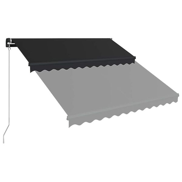 vidaXL Ročno zložljiva tenda z LED lučmi 350x250 cm antracitna