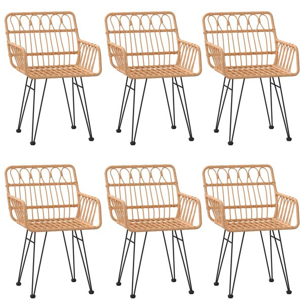 vidaXL Vrtna jedilna garnitura 7-delna poli ratan