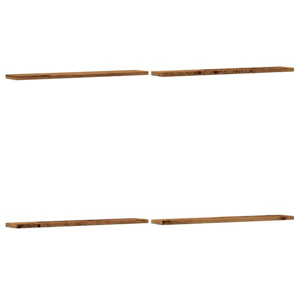 vidaXL Knjižne police 4 kosi starinski les 60x10x1,5 cm inženirski les