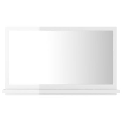 vidaXL Kopalniško ogledalo visok sijaj belo 60x10,5x37 cm iverna pl.