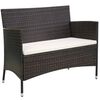 vidaXL Vrtna klop 106 cm poli ratan rjave barve