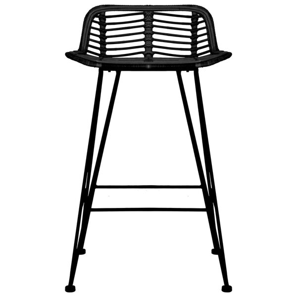 vidaXL Barski stoli 2 kosa črni ratan