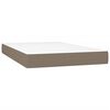 vidaXL Box spring postelja z vzmetnico LED taupe 120x190 cm blago