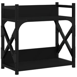 vidaXL Stojalo za tiskalnik 2-nadstropno črno 40x20x40 cm inž. les