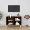 vidaXL TV omarica z lesenimi nogami dimljeni hrast 69,5x30x50 cm