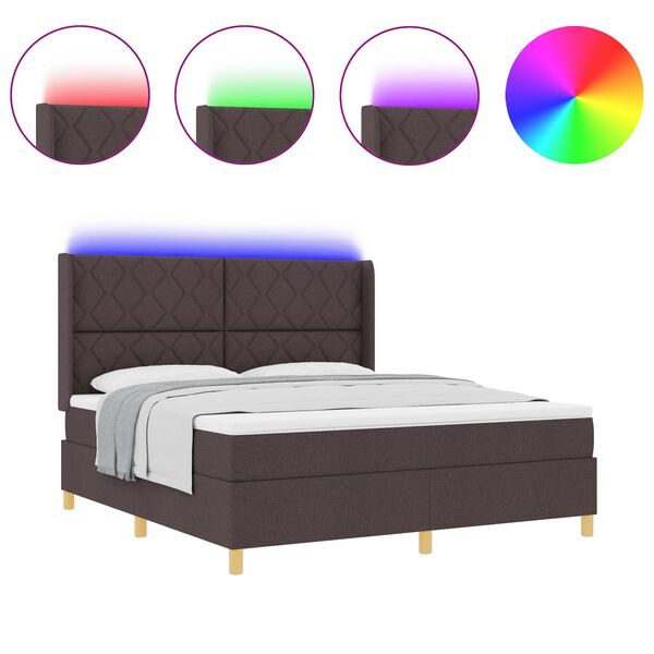 vidaXL Postelja z vzmetnico z vzmetnico Rjava 180 x 200 cm blago