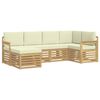 vidaXL Zunanja garnitura za sedenje 6 pcs Bela in krem Poliester