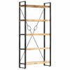vidaXL Knjižna omara 5-nadstropna 90x30x180cm trden mangov les